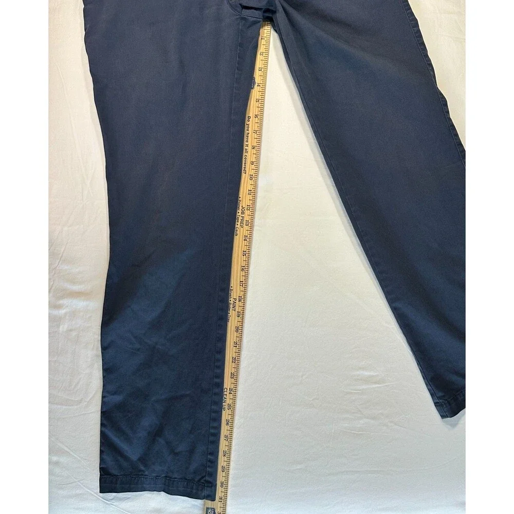 Duck Head Gold School Pants Men’s 34x32 Chino Flat Front Straight Stretch Navy